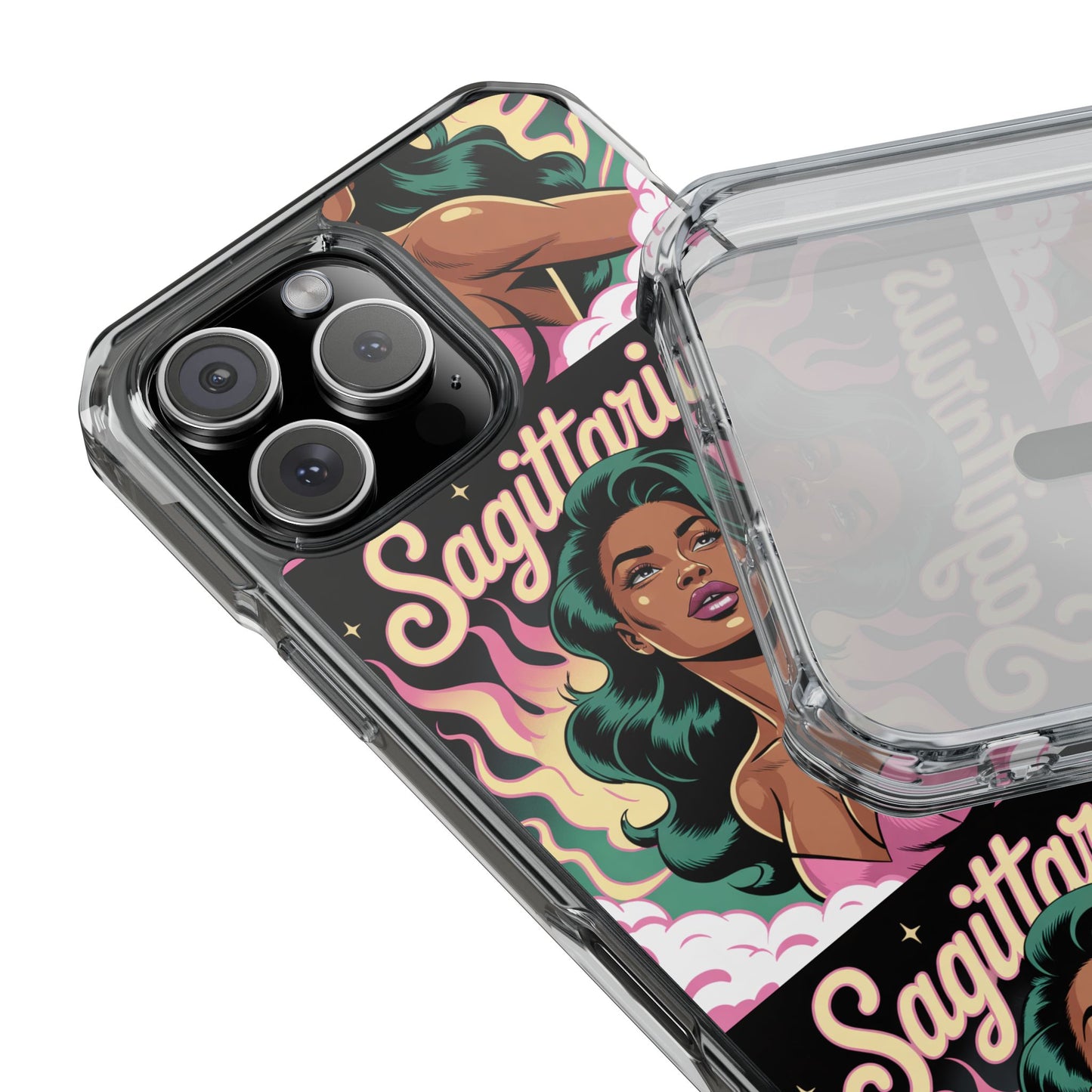 Sagittarius Zodiac Phone Case, MagSafe Magnetic Clear Impact Cases for Astrology Lovers