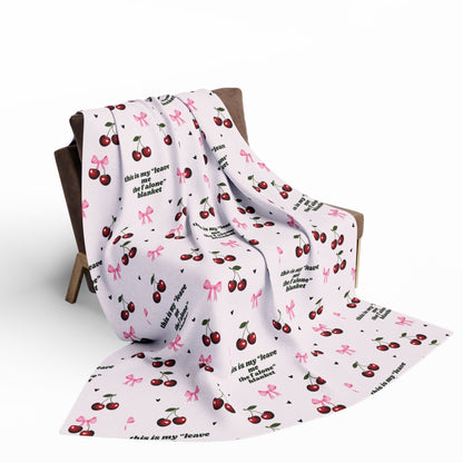 Cozy Cherry Fleece Blanket - Cute Cherry Print
