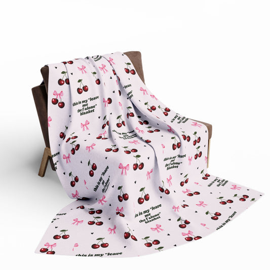 Cozy Cherry Fleece Blanket - Cute Cherry Print