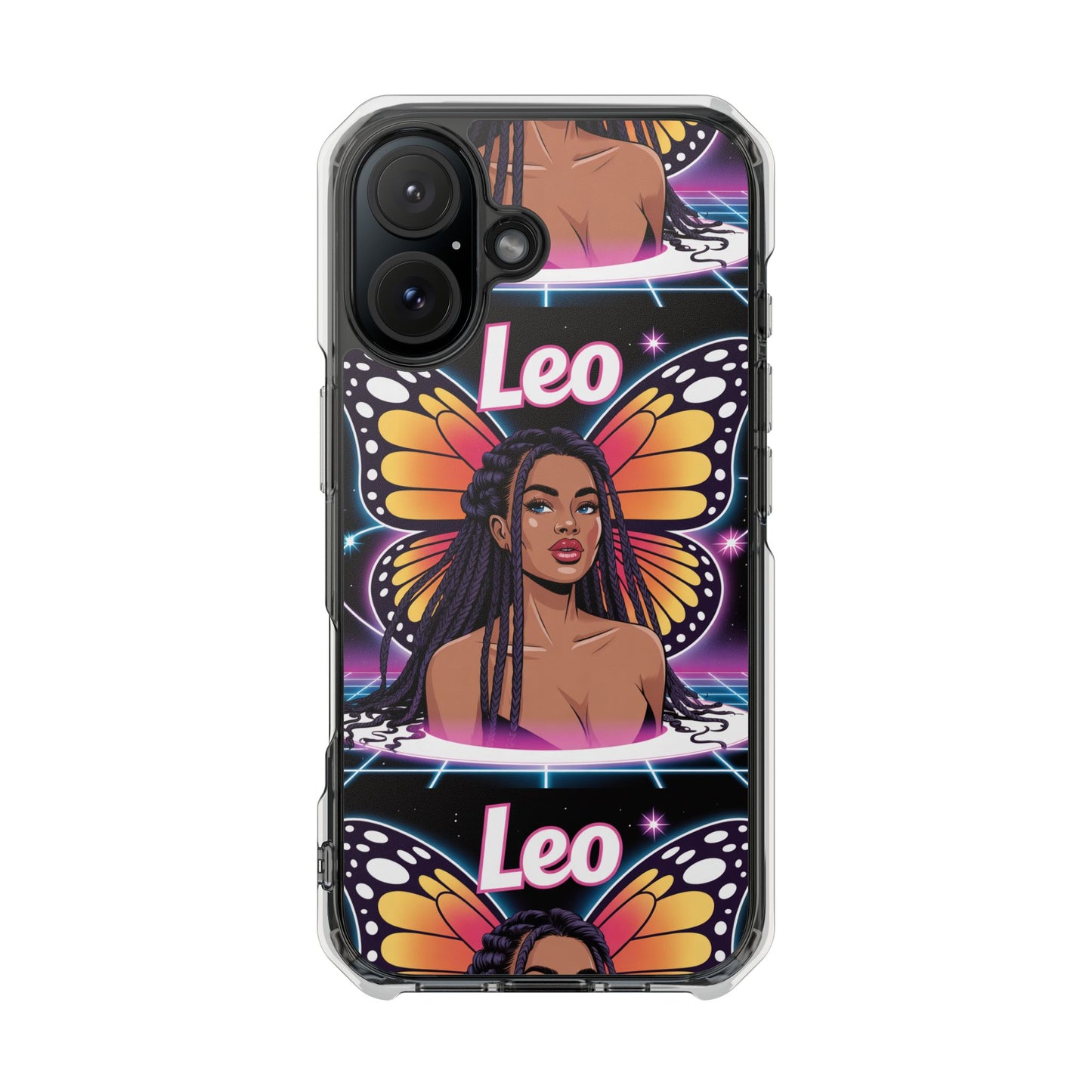 Leo Vibrant Zodiac MagSafe magnetic Phone Case | Butterfly Design