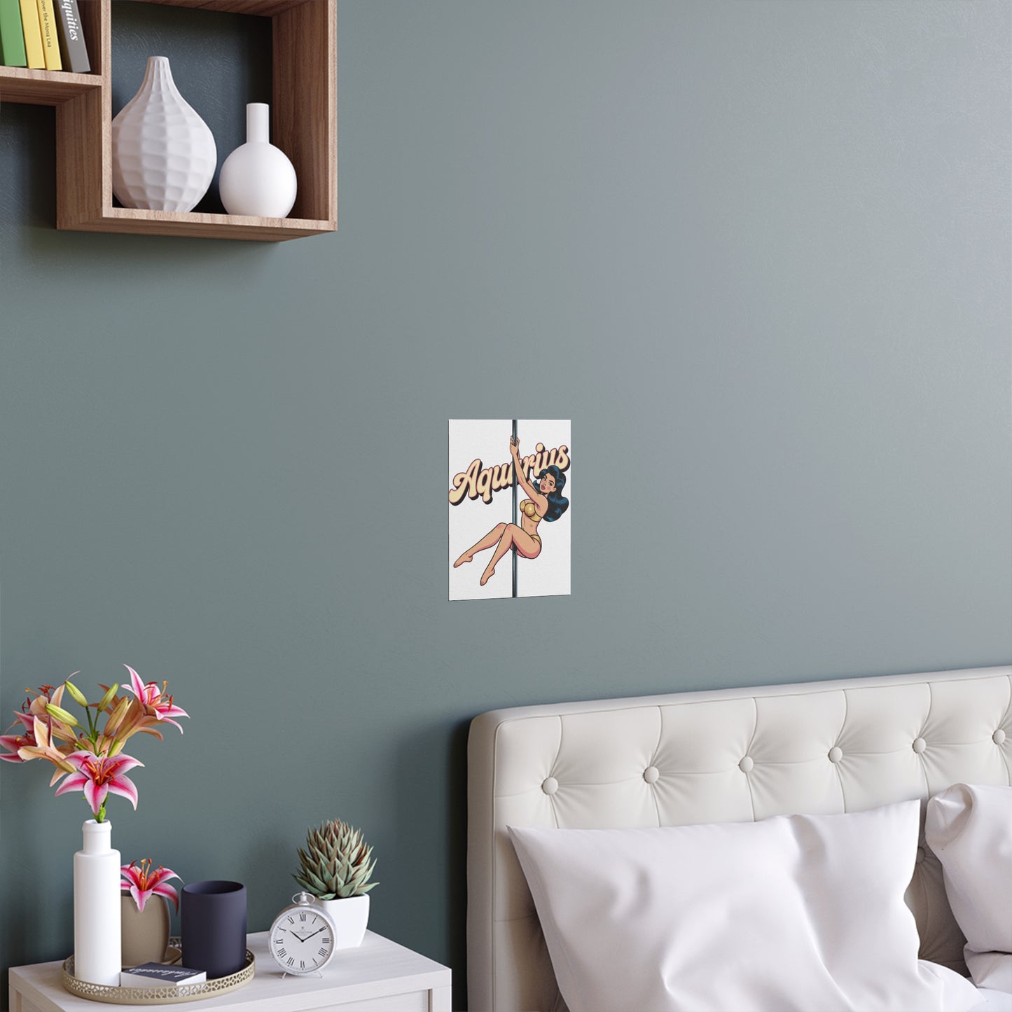 Aquarius Silk Poster, Zodiac Wall Art
