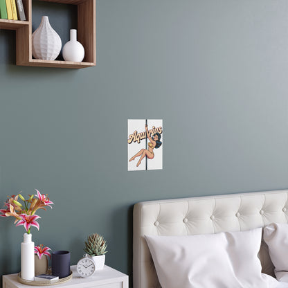 Aquarius Silk Poster, Zodiac Wall Art