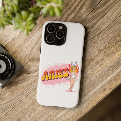 “ARIES” Cute Bunny Phone Case, Tough Phone Cover, Retro Style Case