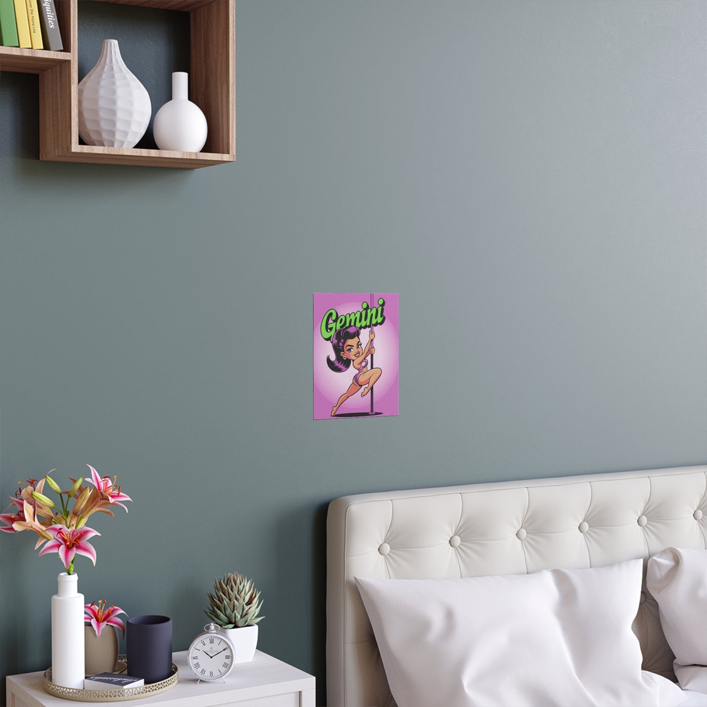 Gemini Silk Poster, Indoor Wall Art, Zodiac Decor
