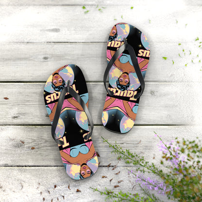 ‘TAURUS’ Colourful Flip Flops, Zodiac Sandals for Astrology Lovers