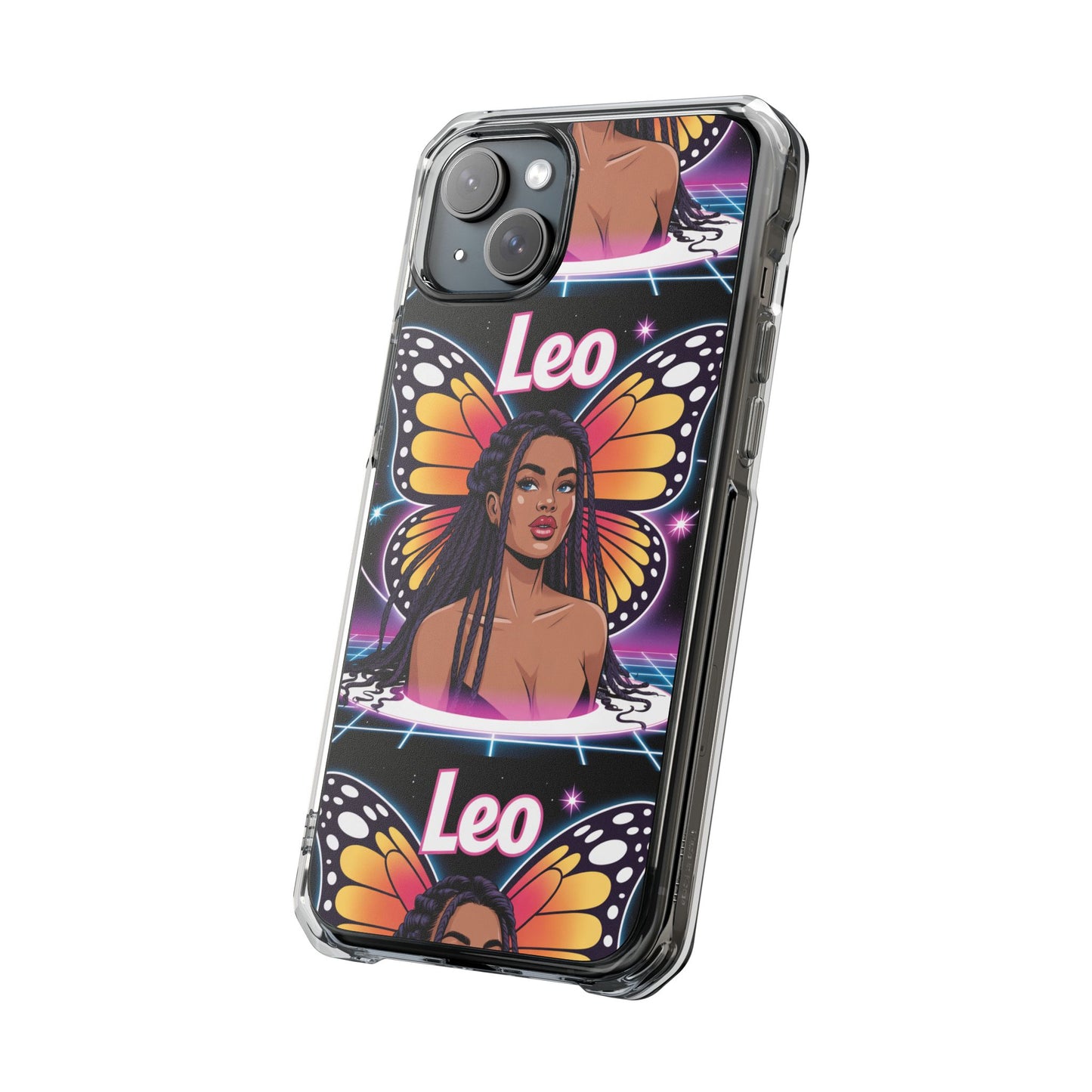Leo Vibrant Zodiac MagSafe magnetic Phone Case | Butterfly Design