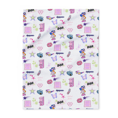 Vibrant Y2K Fleece Blanket | Kidcore nostalgic design