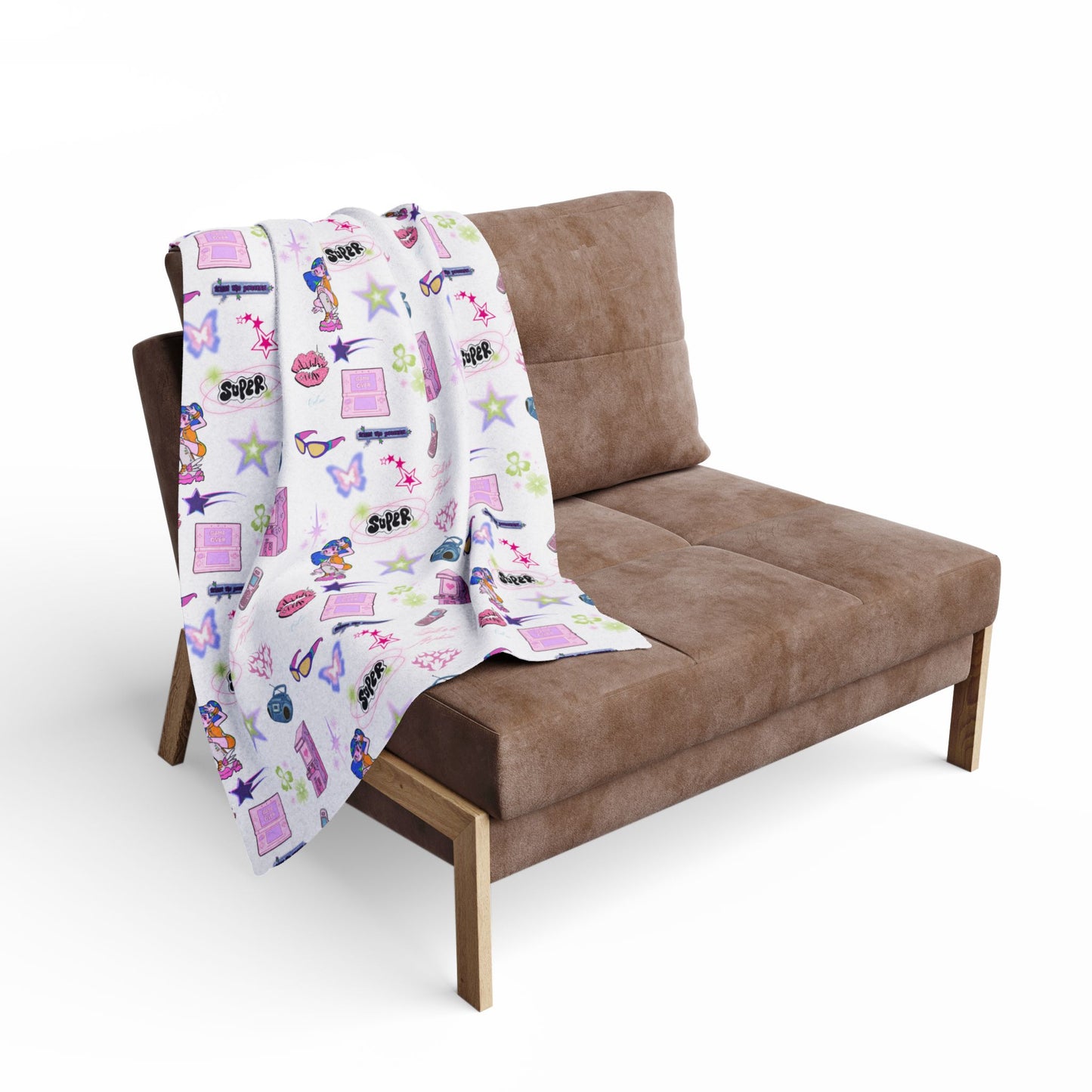 Vibrant Y2K Fleece Blanket | Kidcore nostalgic design