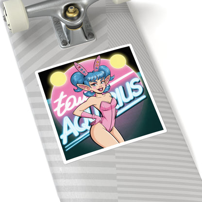 Aquarius Sticker Astrology Square Stickers | Aquarius Design