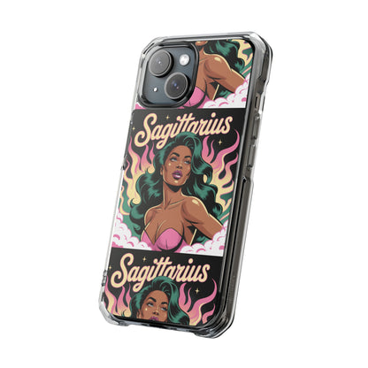 Sagittarius Zodiac Phone Case, MagSafe Magnetic Clear Impact Cases for Astrology Lovers