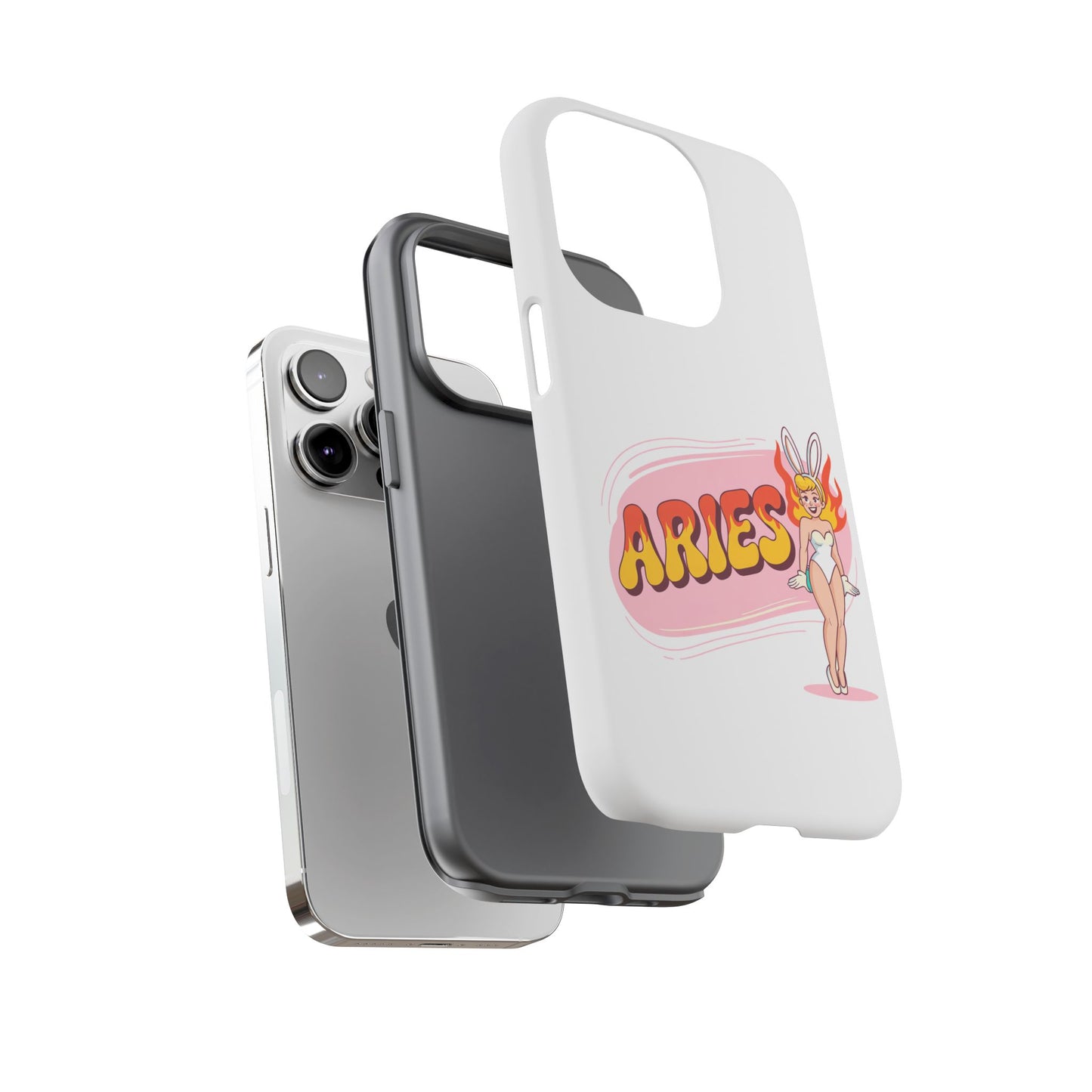 “ARIES” Cute Bunny Phone Case, Tough Phone Cover, Retro Style Case