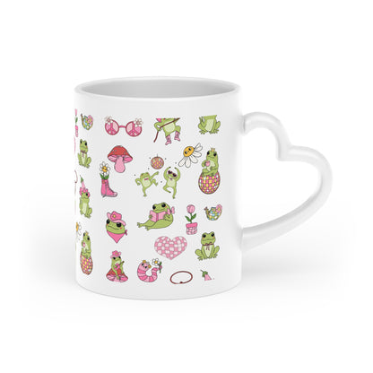 Frog Heart-Shaped Mug, Perfect for Coffee lovers | Adorable Frog Design