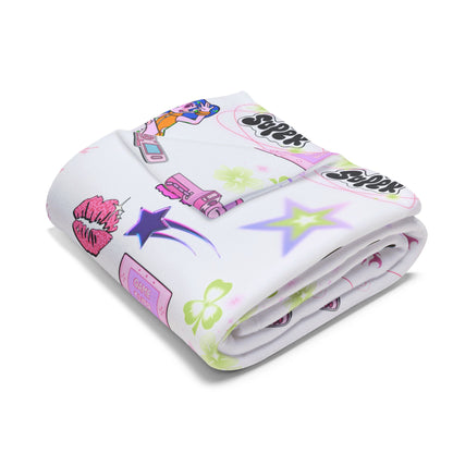 Vibrant Y2K Fleece Blanket | Kidcore nostalgic design