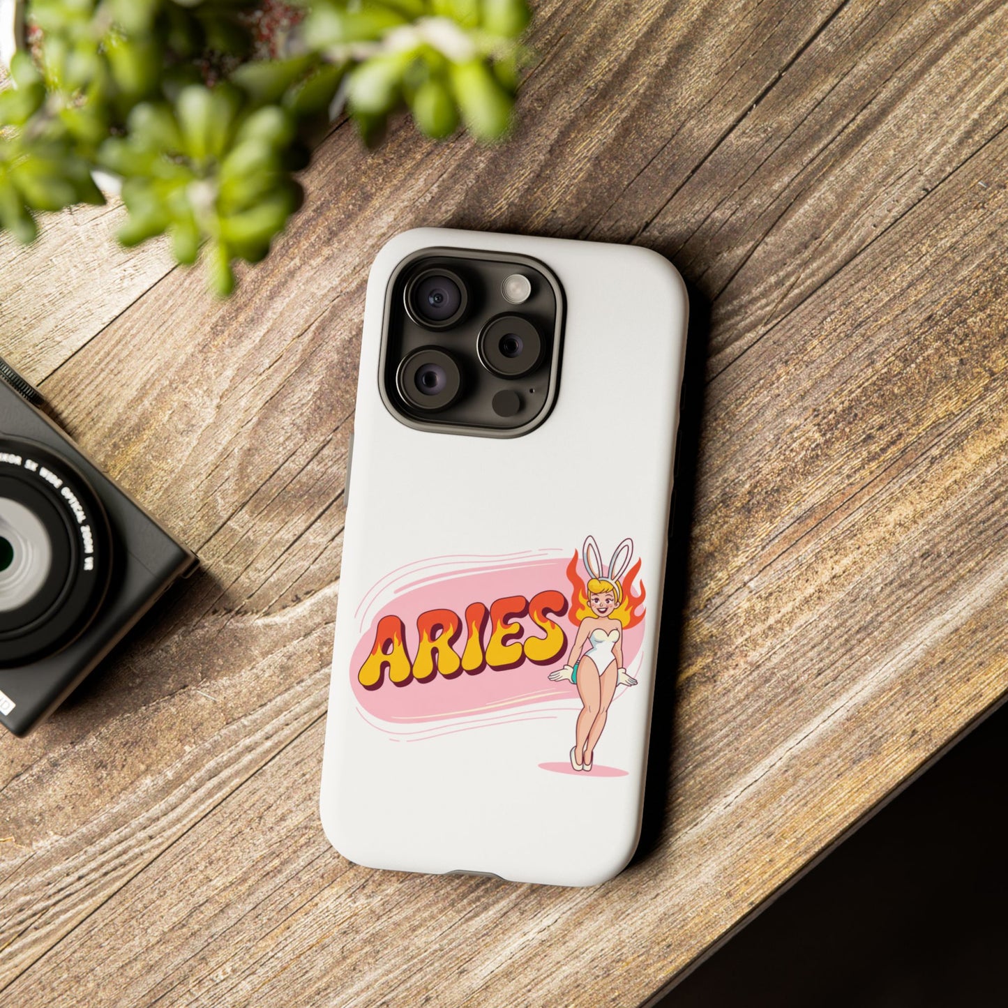 “ARIES” Cute Bunny Phone Case, Tough Phone Cover, Retro Style Case