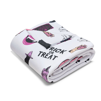 Spooky Halloween Fleece Blanket,Trick or Treat cozy Throw