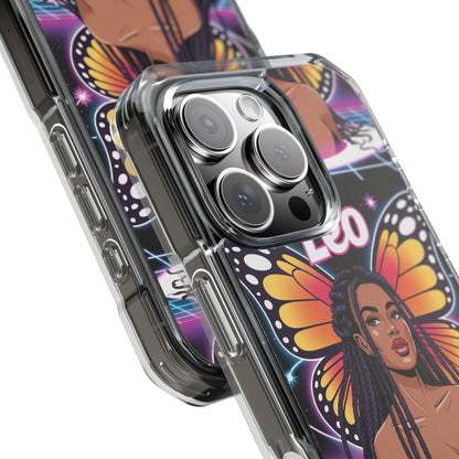 Leo Vibrant Zodiac MagSafe magnetic Phone Case | Butterfly Design