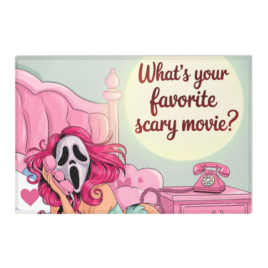 Cozy Halloween Area Rug, Scary Movie Decor, Scream Floor Mat