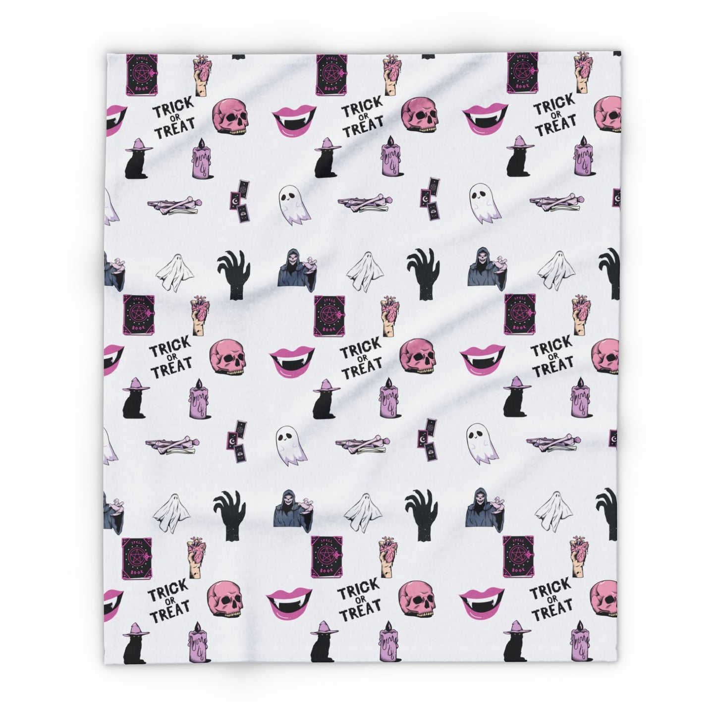 Spooky Halloween Fleece Blanket,Trick or Treat cozy Throw