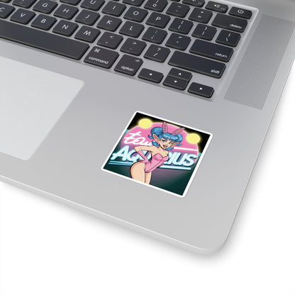 Aquarius Sticker Astrology Square Stickers | Aquarius Design