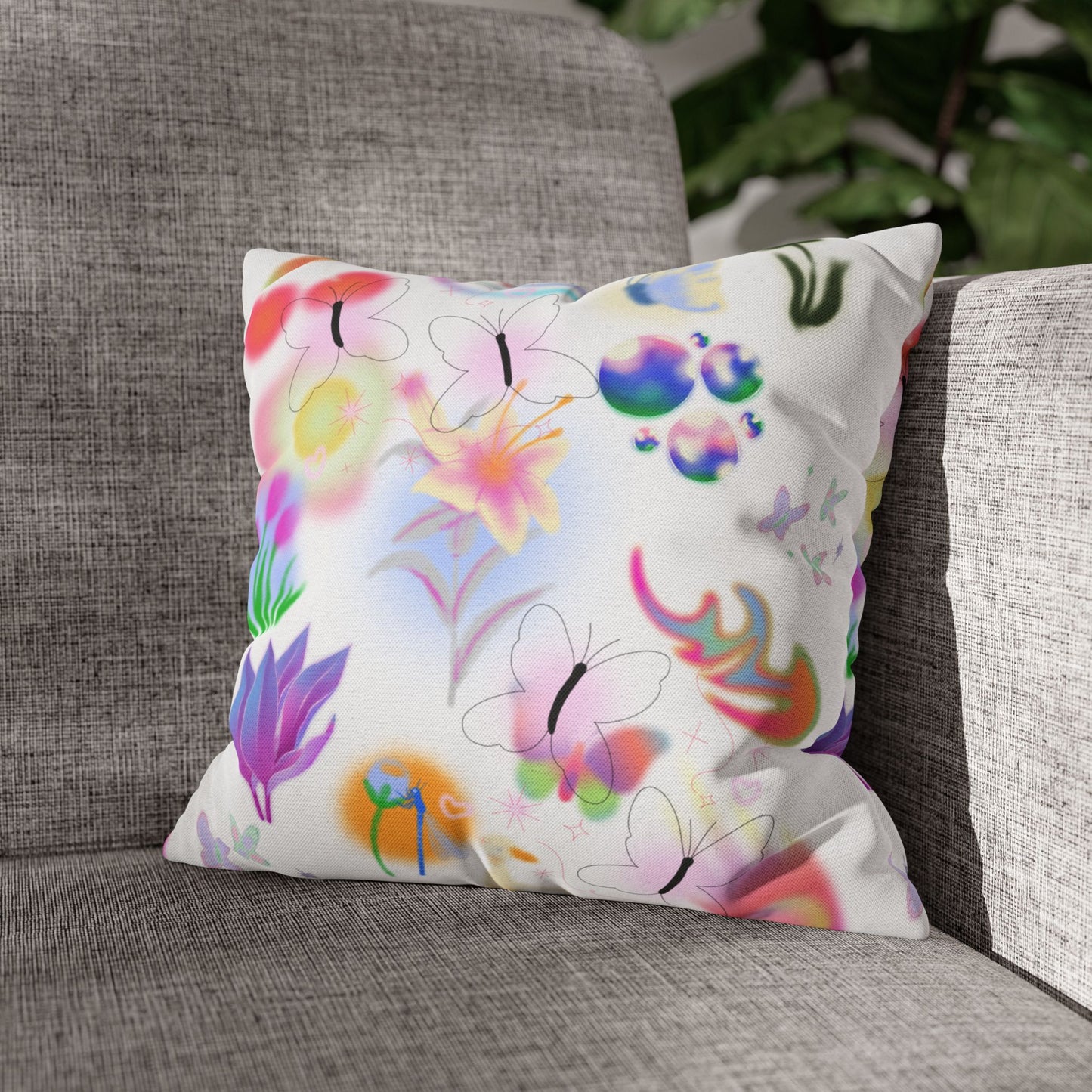 The Butterfly Pillowcase, Decorative Floral Pillow Cover