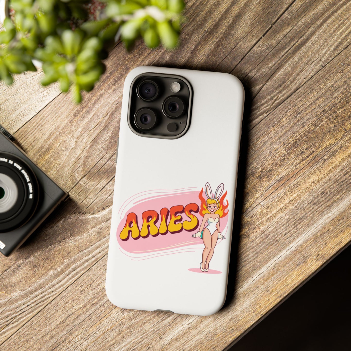 “ARIES” Cute Bunny Phone Case, Tough Phone Cover, Retro Style Case