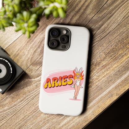 “ARIES” Cute Bunny Phone Case, Tough Phone Cover, Retro Style Case