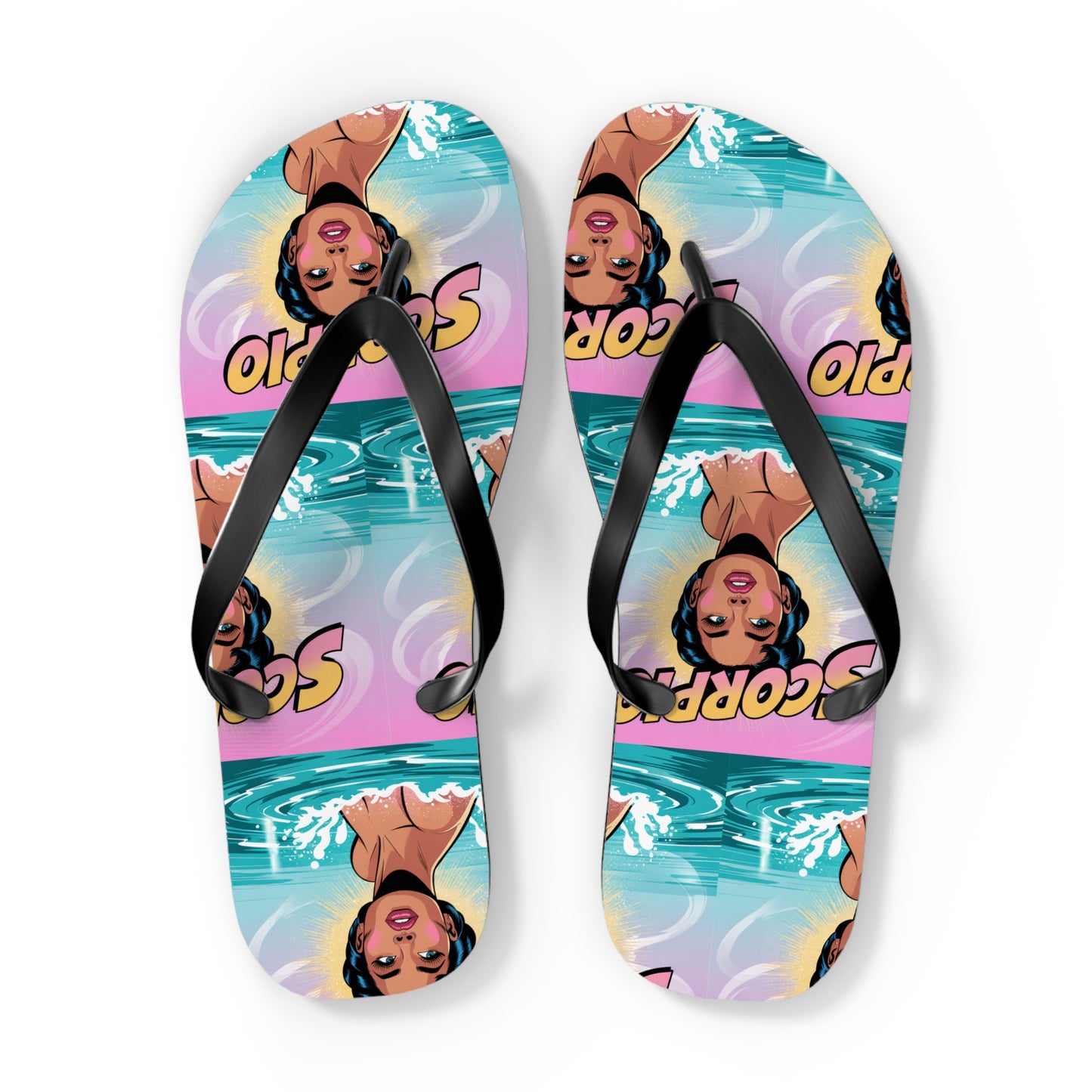 ‘Scorpio’ Zodiac Flops | Fun Beach Sandals, Astrology Gifts