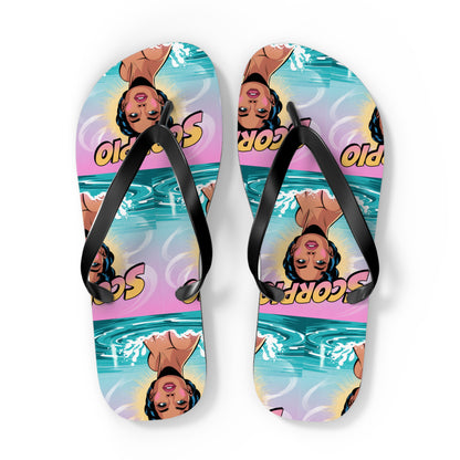 ‘Scorpio’ Zodiac Flops | Fun Beach Sandals, Astrology Gifts