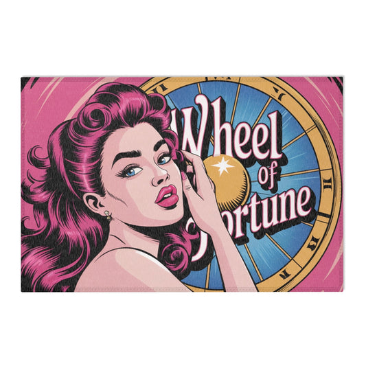 Tarot Wheel of Fortune Cartoon Area Rug