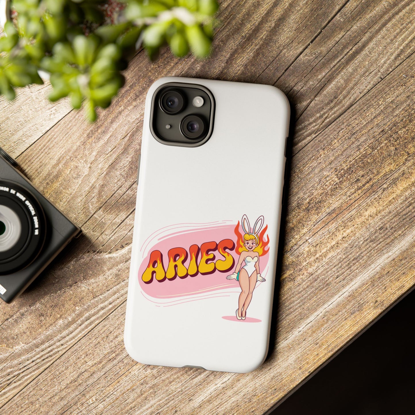 “ARIES” Cute Bunny Phone Case, Tough Phone Cover, Retro Style Case