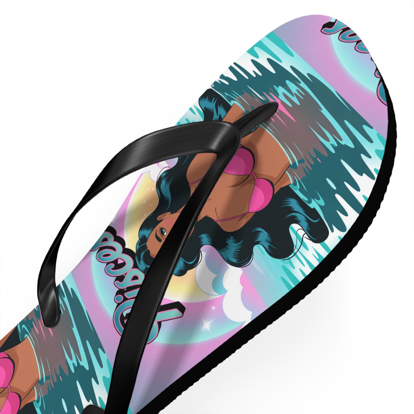 ‘PISCES’ Beach Flip Flops, Summer Footwear