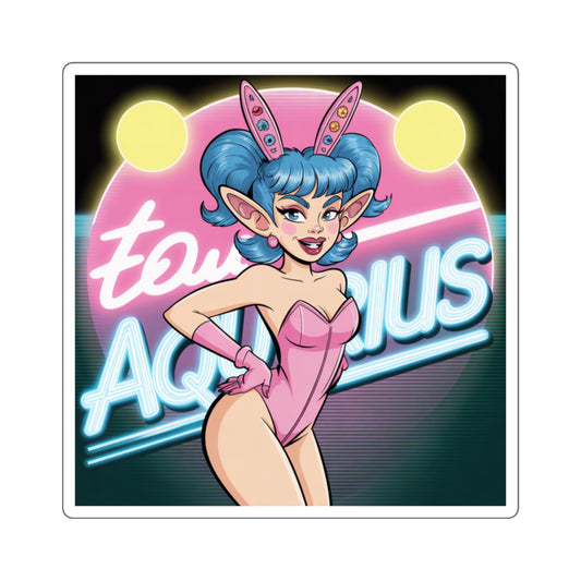 Aquarius Sticker Astrology Square Stickers | Aquarius Design