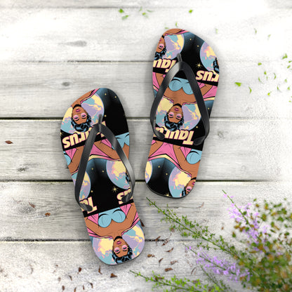 ‘TAURUS’ Colourful Flip Flops, Zodiac Sandals for Astrology Lovers