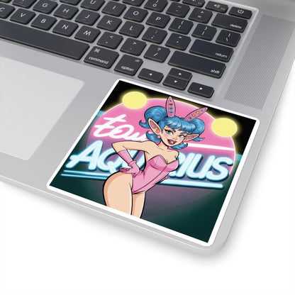 Aquarius Sticker Astrology Square Stickers | Aquarius Design