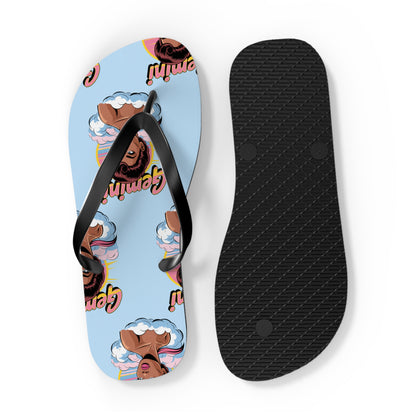 ‘GEMINI’ Graphic Flip Flops, Summer Footwear, Vacation Sandals