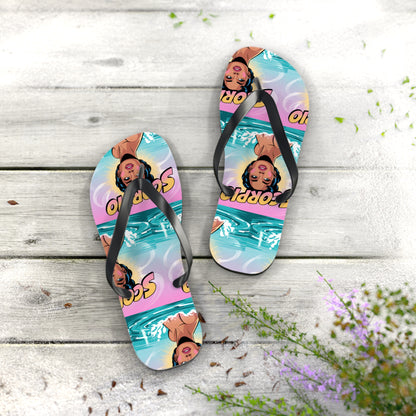 ‘Scorpio’ Zodiac Flops | Fun Beach Sandals, Astrology Gifts