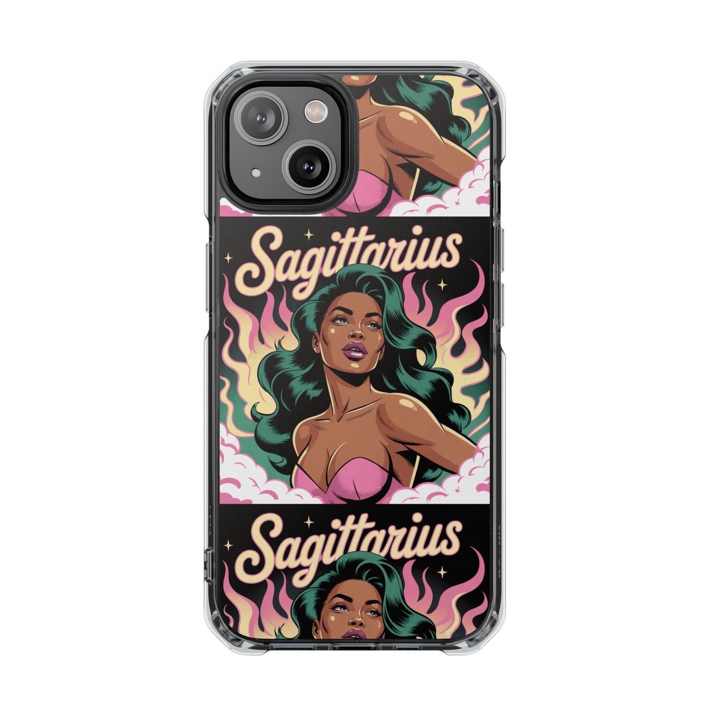 Sagittarius Zodiac Phone Case, MagSafe Magnetic Clear Impact Cases for Astrology Lovers