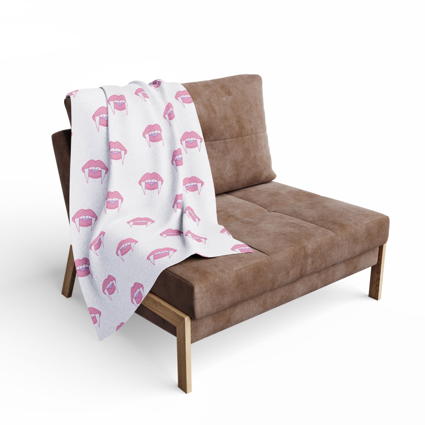 Vampire Lip Fleece Blanket - Cozy Throw for Halloween