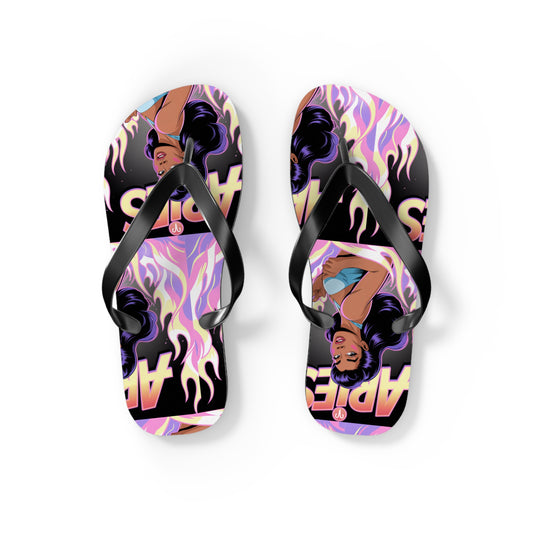 ‘ARIES’ Graphic Flip Flops - Beach Footwear, Vacation Essentials