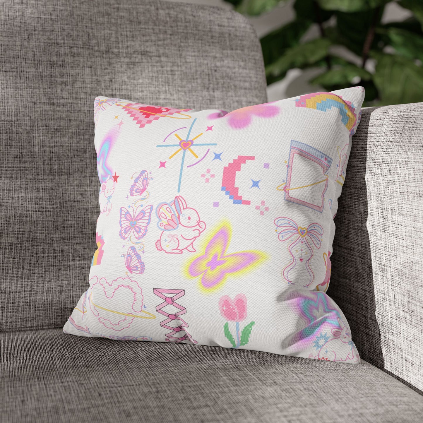 Whimsical Decorative Pillowcase, Colourful Home Decor