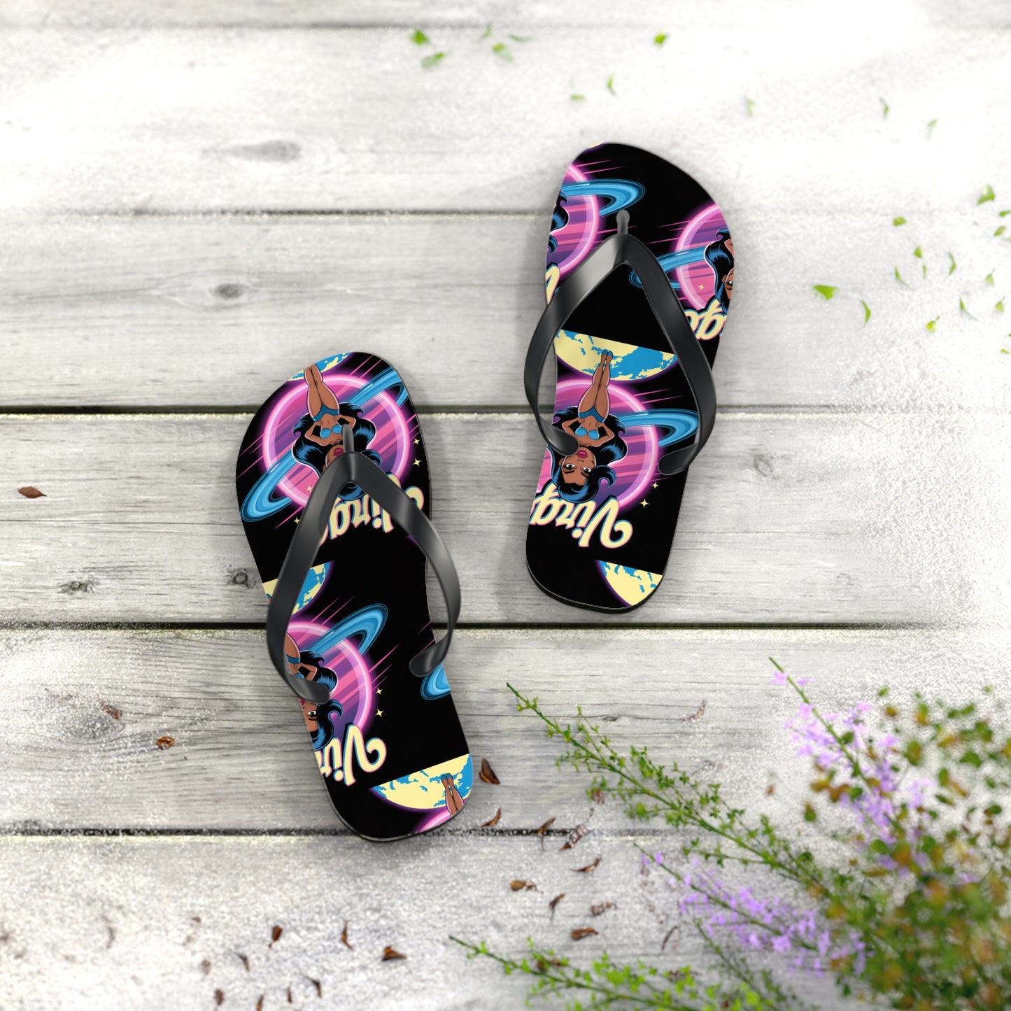 ‘VIRGO’ Cosmic Flip Flops, Beach Footwear, Summer Sandals