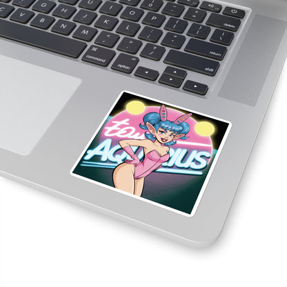 Aquarius Sticker Astrology Square Stickers | Aquarius Design