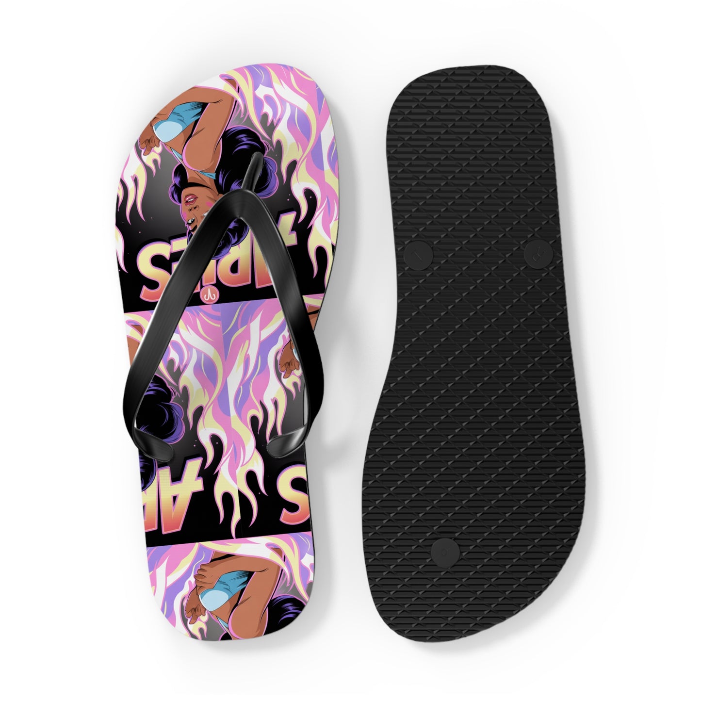 ‘ARIES’ Graphic Flip Flops - Beach Footwear, Vacation Essentials