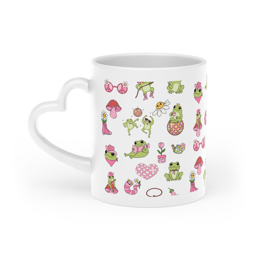 Frog Heart-Shaped Mug, Perfect for Coffee lovers | Adorable Frog Design