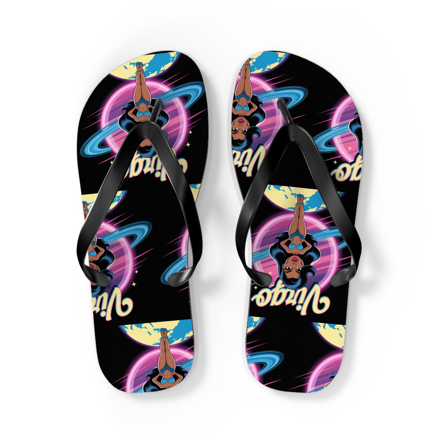 ‘VIRGO’ Cosmic Flip Flops, Beach Footwear, Summer Sandals