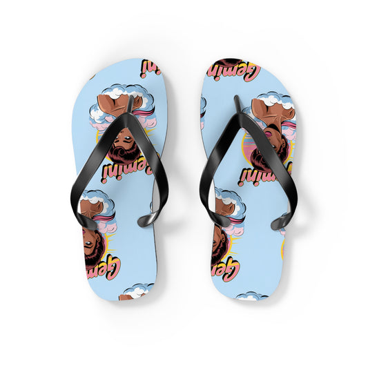 ‘GEMINI’ Graphic Flip Flops, Summer Footwear, Vacation Sandals