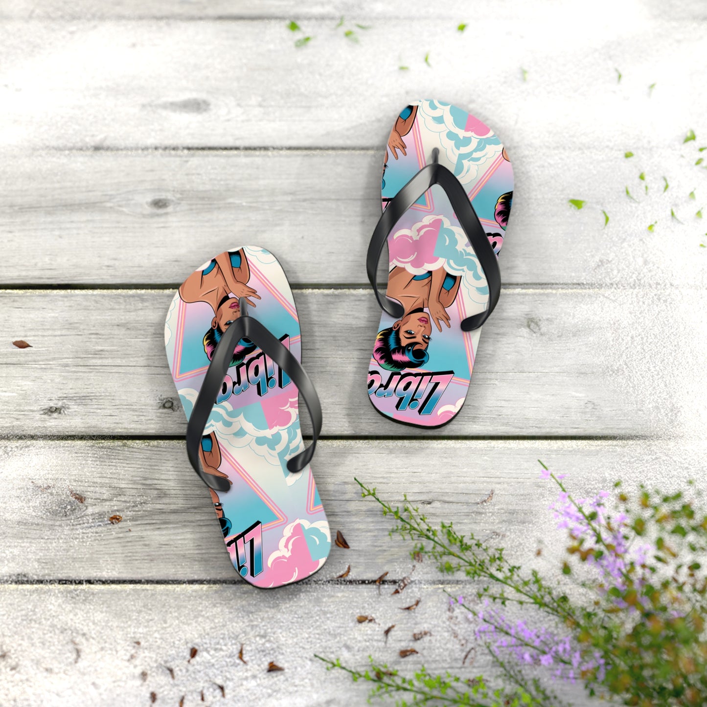 ‘LIBRA’ Flip Flops for Summer Fun, Vacation Footwear, Pool Party Essentials
