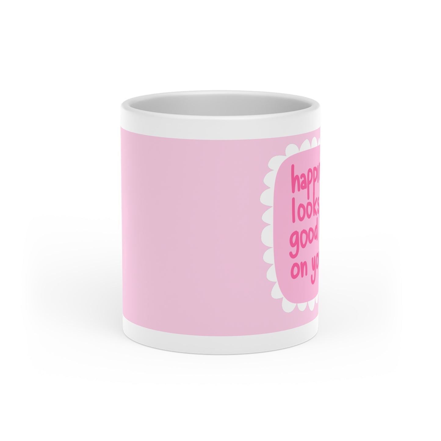 Happiness Looks Good On You Heart-Shaped Mug