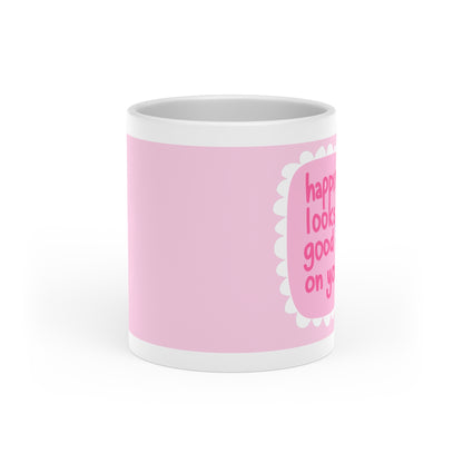 Happiness Looks Good On You Heart-Shaped Mug
