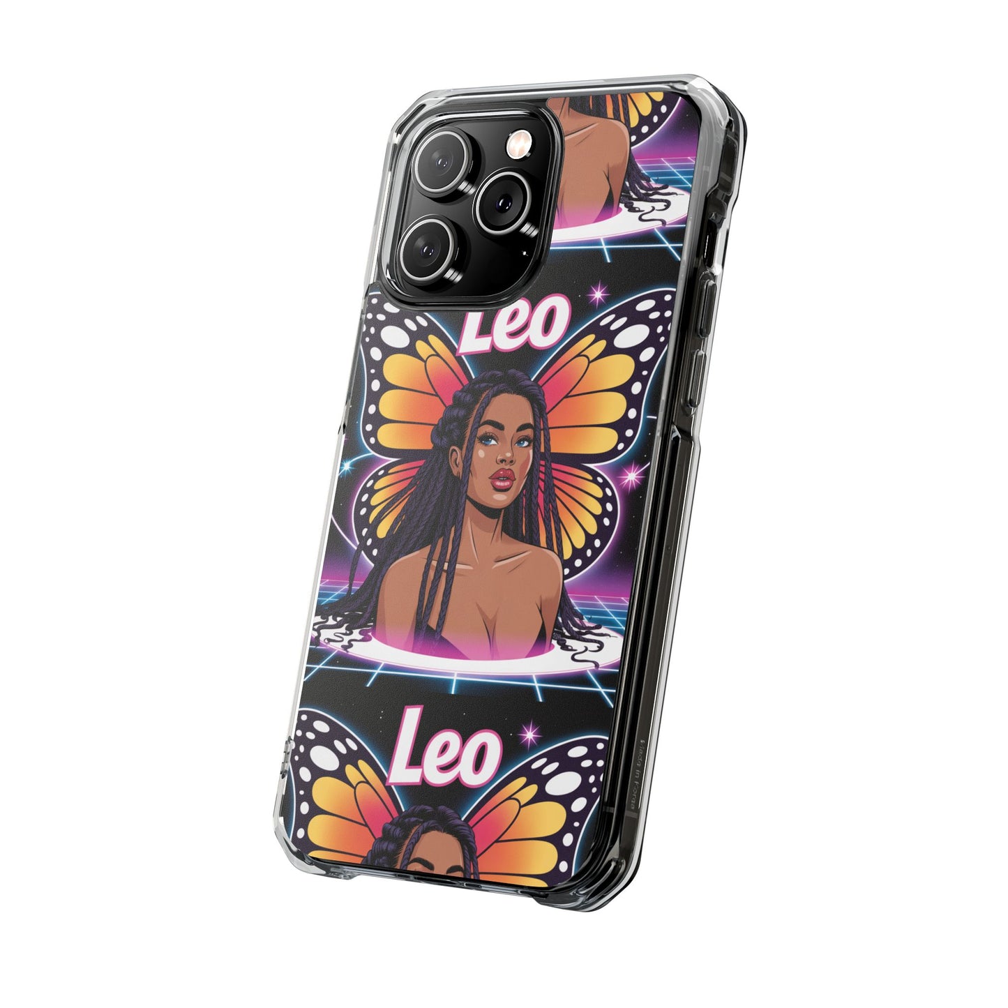 Leo Vibrant Zodiac MagSafe magnetic Phone Case | Butterfly Design